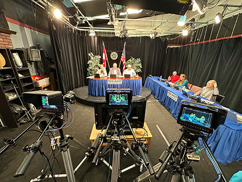 In studio view of the Rotary TV Auction.